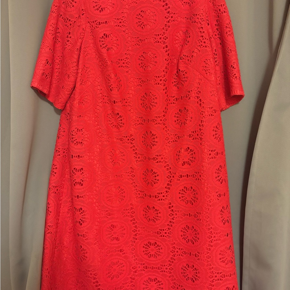 Adrianna Papell Scarlet Lace Midi Dress